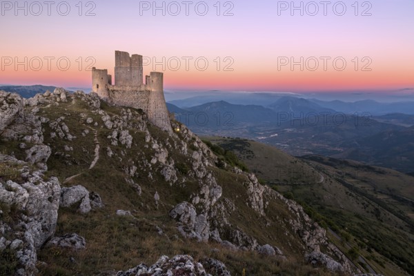 Rocca Calascio at dusk, Abruzzo, Italy