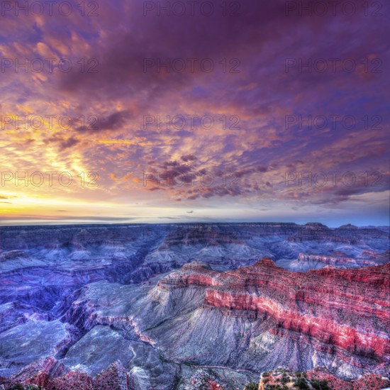 Arizona sunset Grand Canyon National Park Mother Point in USA