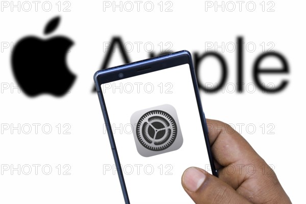 Apple Settings Icon Logo on phone Screen