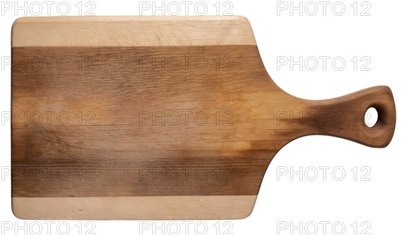 Wooden cutting board isolated on white background. Clipping path included