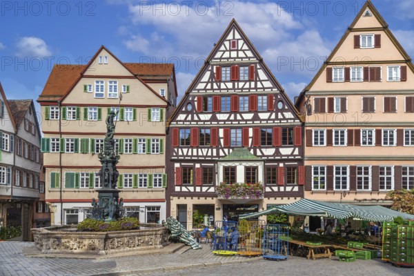 Historical houses of Market Square in Tubingen, Germany