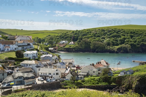 HOPE COVE, DEVON, UK. MAY 22. View of Hope Cove in Devon on May 22, 2022. Unidentified people