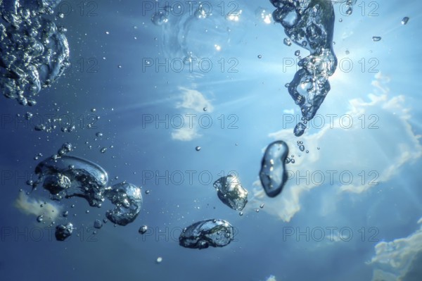Underwater Bubbles Sunlight, Underwater background Bubbles Water Surface