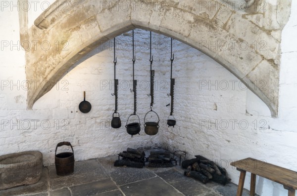 Glastonbury, United Kingdom, 1 September, 2022: interior view of the Abbot's Kitchen at Glastonbury Abbey