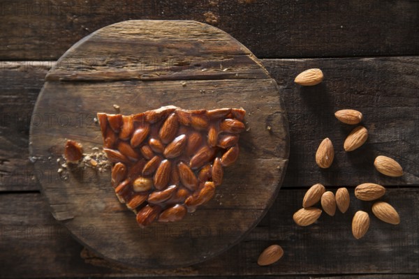 Typical and traditional sweet made from melted sugar and almonds