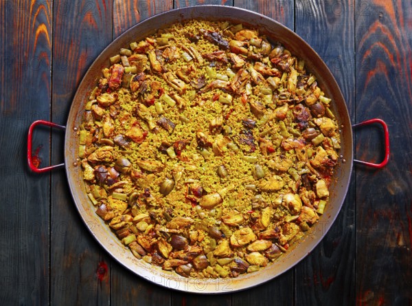 Paella from Spain famous rice recipe from Mediterranean
