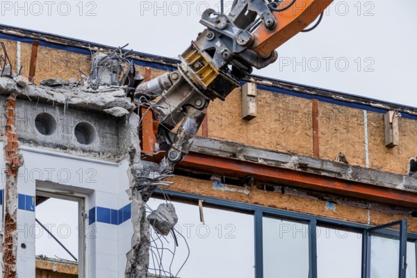 An older office building is being demolished to make way for a new building in Austria