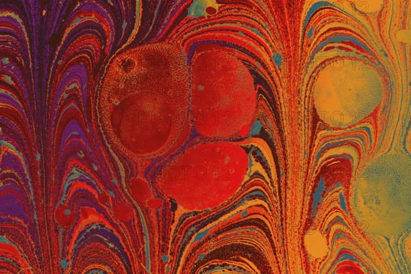 Abstract marbling floral pattern for fabric, tile design. background texture