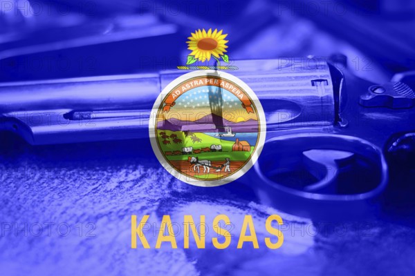 Kansas flag (U.S. state) Gun Control USA. United States Gun Laws