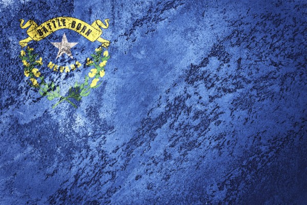 Grunge Nevada state flag. Nevada flag background grunge texture