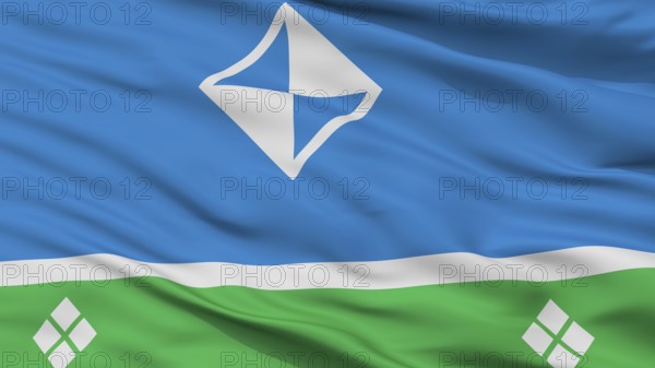 Mirny City Flag, Country Russia, Yakutia, Closeup View