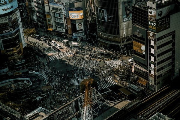 The townscape in front of Shibuya Station. Shooting Location: Shibuya -ku, Tokyo