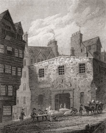 Old Weigh House or Butter Tron, West Bow, Edinburgh, Scotland, 19th century, Views in Edinburgh by J. & H. S. Storer