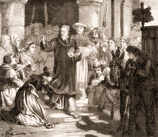 Pope Gregory VI leaving Avignon, Pope from 1 May 1045 until his abdication at the Council of Sutri on 20 December 1046