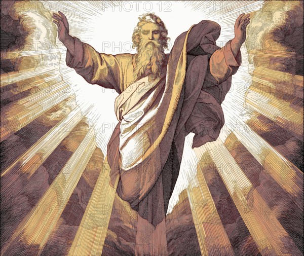 The Creation of Light, Old Testament, by Julius Schnorr von Carolsfeld, 1860, digitally altered