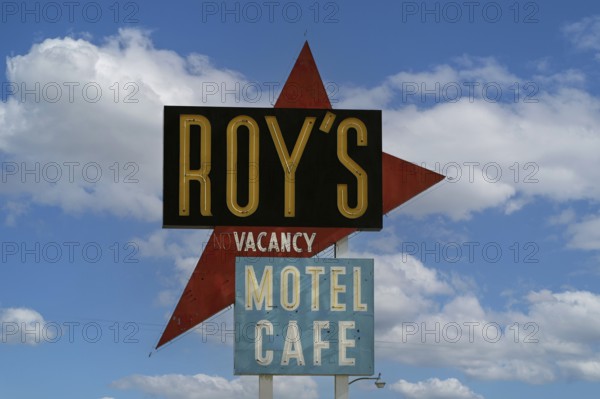 Petrol station, gift shop and tourist attraction Roy's Motel & Cafe on Route 66, Amboy, California, USA