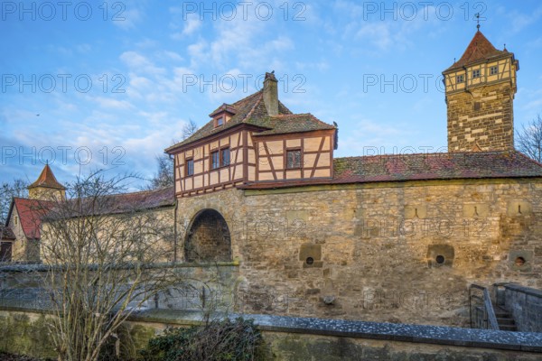 Eastern town gate Rödertor, Rothenburg ob der Tauber, district of Ansbach, Middle Franconia, Franconia, Free State of Bavaria, Germany