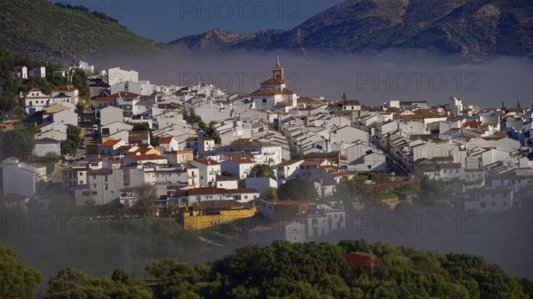 White villages, White village, Gaucin, Fog, Sunrise, Andalusia, Spain, Andalusia, Spain