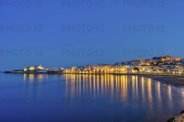 The beautiful town of Vieste on the Gargano in Apulia, Italy, by night