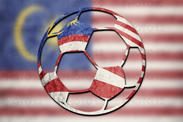 Soccer ball national Malaysia flag. Malaysia football ball