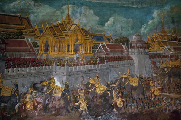 Wat Rakhang Kositaram Woramahawihan (Rakang) was originally built during the Ayutthaya Period (1351 - 1767), but was renovated by King Buddha Yodfa Chulaloke (Rama I, 20 March 1736 – 7 September 1809), and sits on the Thonburi side of Bangkok's Chao Phraya River. Rama I lived within the temple compound before he became king