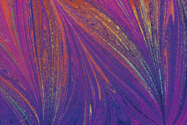Beautiful abstract art of Ebru marbling painting techniques on water with acrylic paints
