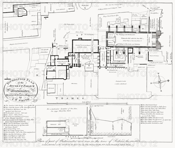 Plan of Westminster Palace, London, England, 1807
