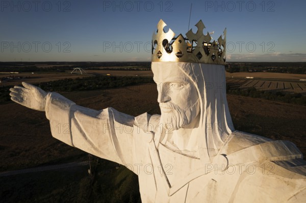 SWIEBODZIN, POLAND - JULY 11, 2022: 36 m high figure of Jesus Christ the King of the Universe