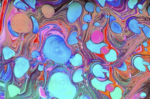 Traditional Ottoman Turkish abstract marbling art patterns as background