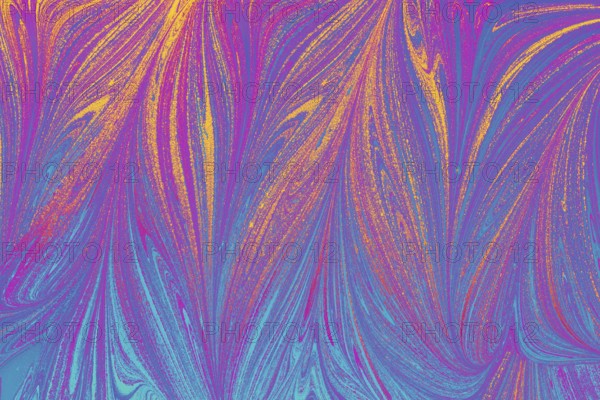 Beautiful abstract art of Ebru marbling painting techniques on water with acrylic paints