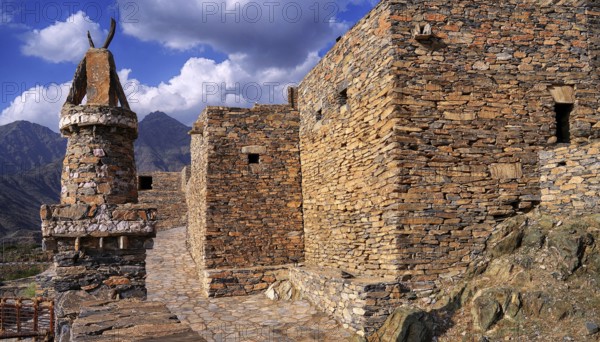Village, mountain village, architecture, houses, Thee Ain, Middle East, Saudi Arabia, Saudi Arabia