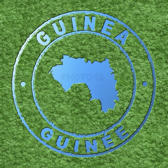 Map of Guinea, Forest with Water Map, CO2 Reduction