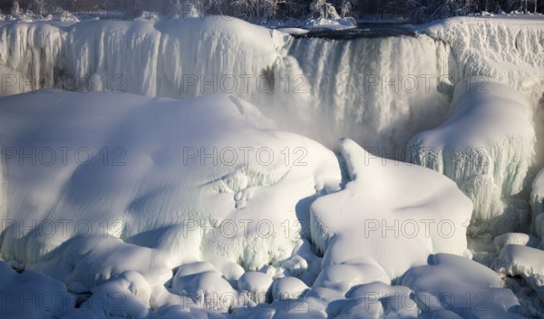 Winter Niagara Falls frozen snow and ice