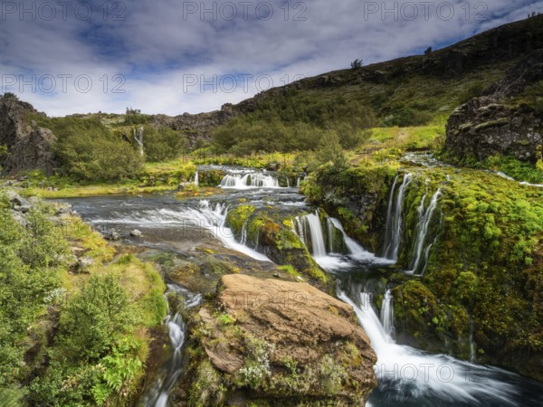 Waterfalls in the Gjain Valley, South Iceland, Iceland