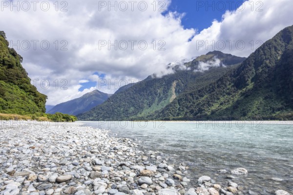 An image of a river landscape scenery in south New Zealand