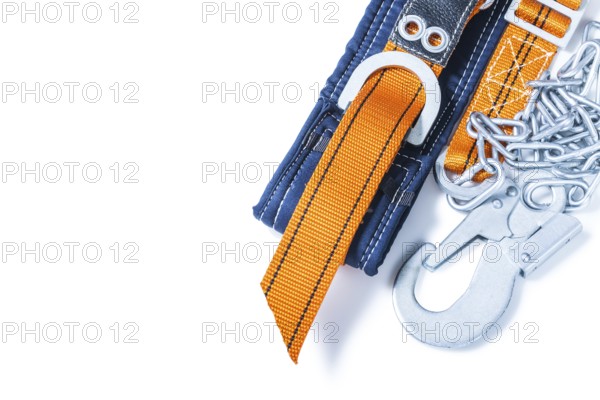 Construction tool safety harness isolated on white background