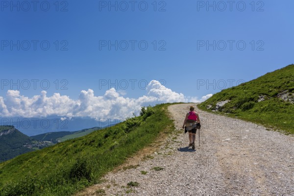 Hiking trail on Monte Baldo on Lake Garda in Italy