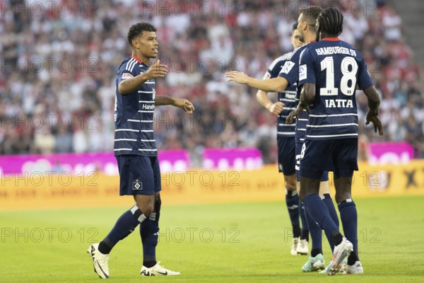 Ransford Königsdorfer (Hamburger SV, Sturm, #11), Bakery Jatta (Hamburger SV, #18), 2nd Bundesliga, 1. FC Köln, Hamburger SV on 02/08/2024 at the RheinEnergieStadion in Cologne Germany . (DFL/DFB REGULATIONS PROHIBIT ANY USE OF PHOTOGRAPHS AS IMAGE SEQUENCES AND/OR QUASI-VIDEO)