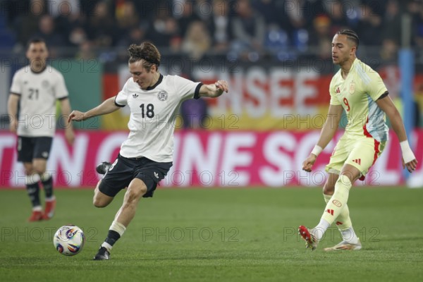 Football, U21, Friendly match, 2024/2025, Germany U21 vs. Spain U21, 25.03.2025, Merck-Stadion am Böllenfalltor, Darmstadt, Germany, Rocco REITZ (Germany U21, 18) on the ball