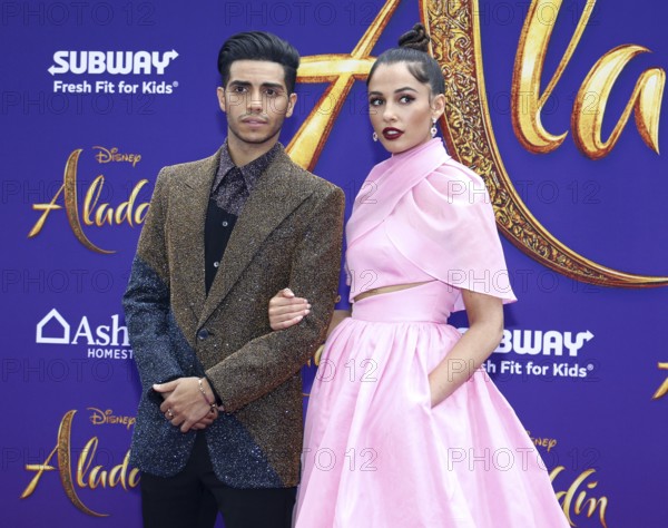 Mena Massoud and Naomi Scott at the Los Angeles premiere of 'Aladdin' held at the El Capitan Theatre in Hollywood, USA on May 21, 2019