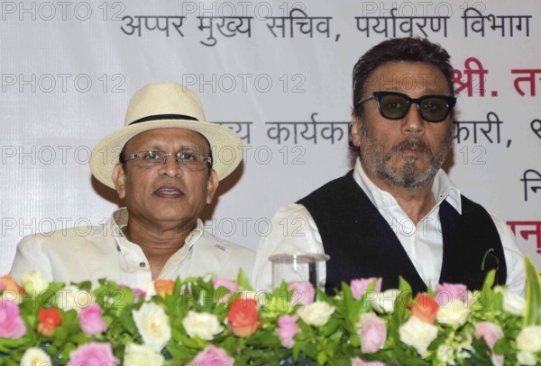 Bollywood actors Annu Kapoor Jackie Shroff during the launch of BIG Green Ganesha Season 9, in Mumbai
