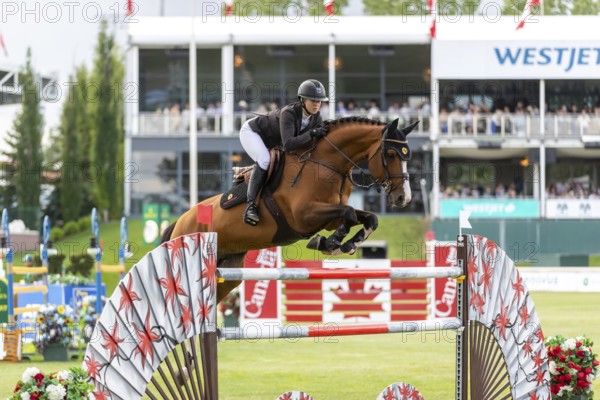 Nicole Walker of Canada riding Painter JVH, compete in the 1.60m RBC Grand Prix of Canada presented by Rolex at Spruce Meadows on June 14, 2025 in Calgary, Alberta, Canada, North America