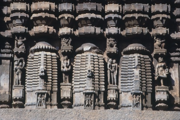 Carving on door frame at Lingaraj Temple, Bhubaneswar, Orissa, India, Asia