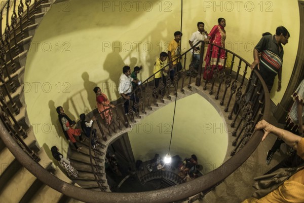 Spiral stairs inside Victoria Memorial, Kolkata, West Bengal, India, Asia