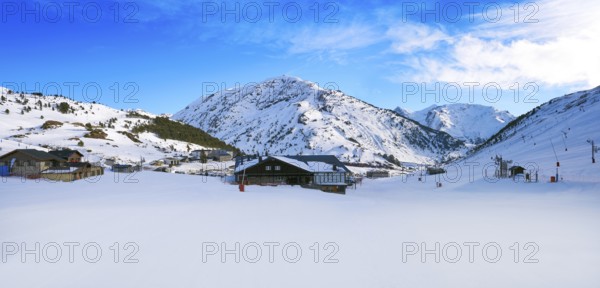 Candanchu ski in Huesca on Canfranc Pyrenees at Spain