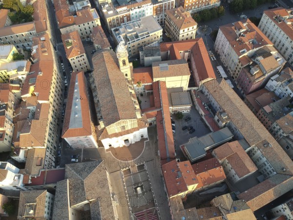 An image of a flight over San Domenico church in Ancony Italy