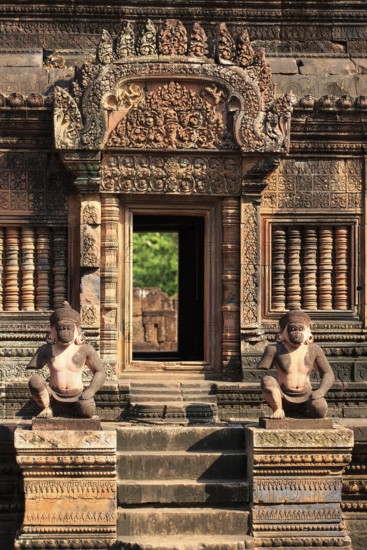 Detail of the temple complex of Banteay Srei in Cambodia