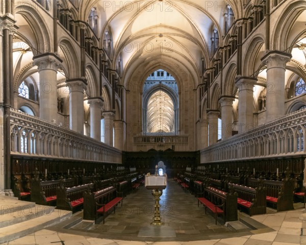 Canterbury, United Kingdom, 10 September, 2022: view of the Quire inside the historic Canterbury Cathedral