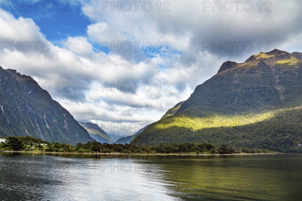 The famous fjord Milford Sound, of glacial origin. New Zealand. South Island. The magical nature of the southern hemisphere
