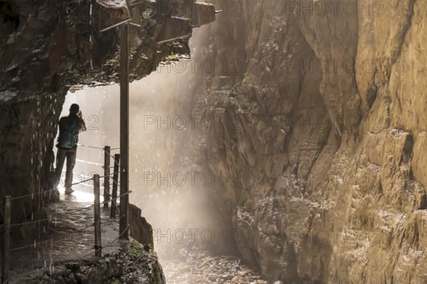 The rock faces cut by the Partnach torrent reach a height of 80 metres in places. It is located near Garmisch-Partenkirchen, a natural monument